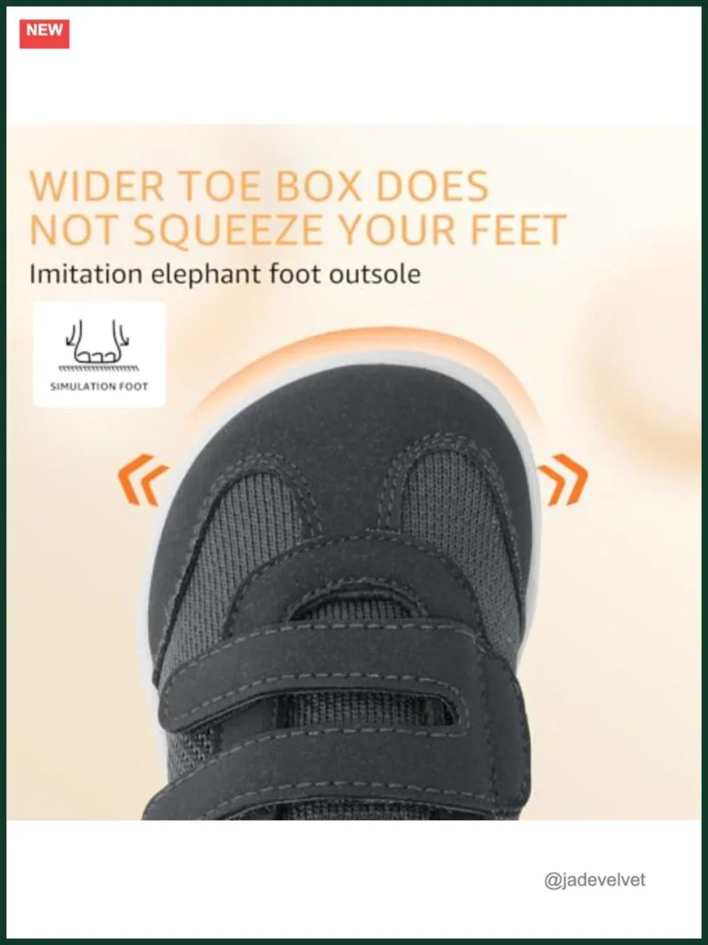 Wide Toe Box Barefoot Shoes for Toddlers, Hook & Loop Closure, Non-Slip Sneakers